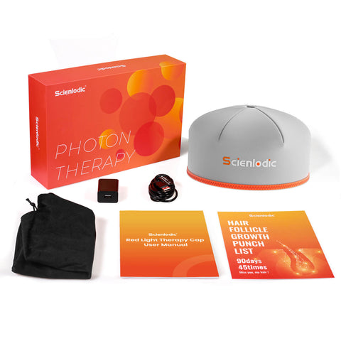 Scienlodic Hair Regrowth Hat Packaging and Whats inside - Red Light Therapy News